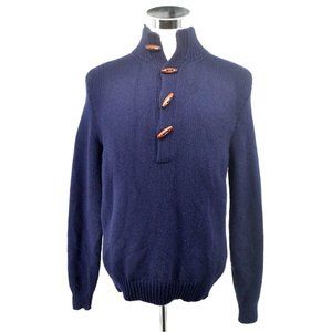 POLO RALPH LAUREN Men's 100% Wool Shawl Collar‎ Sweater SIZE LARGE Wooden Toggle